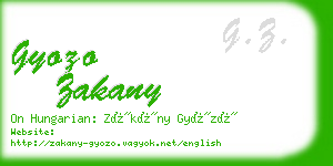 gyozo zakany business card